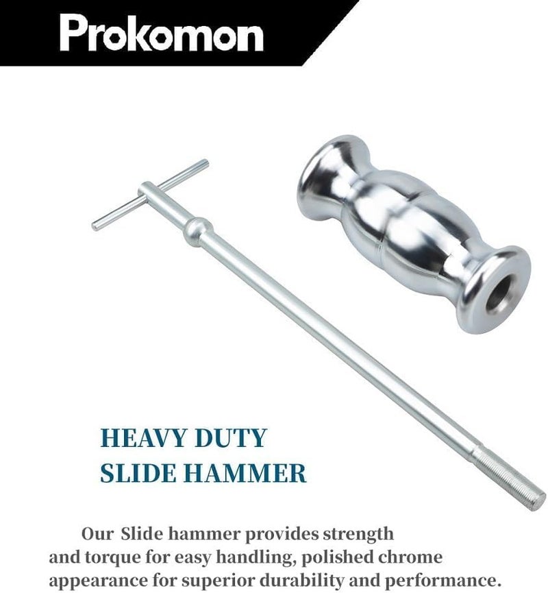 Prokomon Rear Axle Bearing Puller Kit; Rear Axle Puller Set; Rear Axle Bearing Removal Tool with Slide Hammer Yoke and 3 Rear Axle Adapters - Image 4